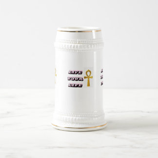 Ägyptisches Ankh-Lebenszitat - Goldener Schlüssel Bierglas