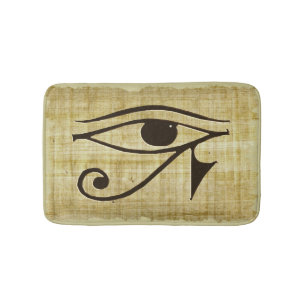 Ägyptisches Auge des Horus auf Imitaten Papyrus Badematte