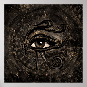 Ägyptisches Auge des Horus - digitale Kunst des Wa Poster
