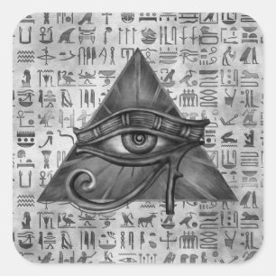 Ägyptisches Auge des Horus - digitale Kunst des Wa Quadratischer Aufkleber