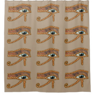 Ägyptisches Auge des Horus in Browns Duschvorhang