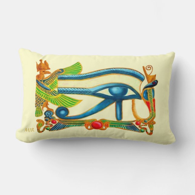 Ägyptisches Auge des Horus - Monogramm Lendenkissen (Vorderseite)