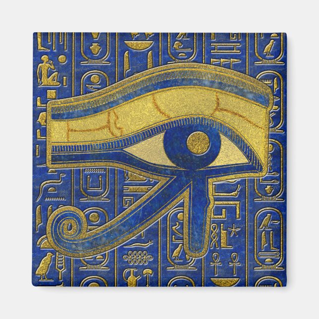 Ägyptisches Auge des Horus - Wadjet Lapis Lazuli Magnet (Vorne)