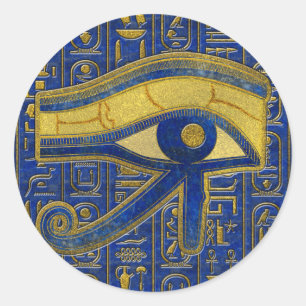Ägyptisches Auge des Horus - Wadjet Lapis Lazuli Runder Aufkleber