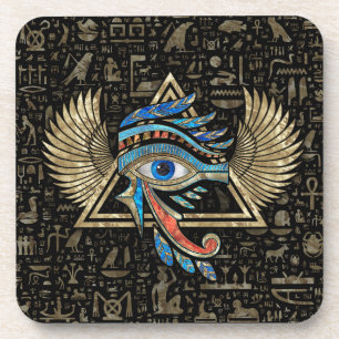 Ägyptisches Auge des Horus - Wadjet-Ornament Getränkeuntersetzer