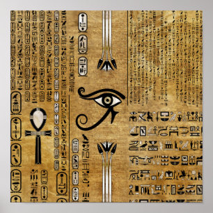 Ägyptisches Auge des Horus - Wadjet-Ornament Poster