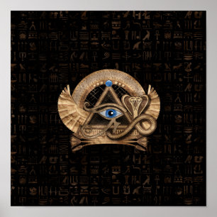 Ägyptisches Auge des Horus - Wadjet-Ornament Poster