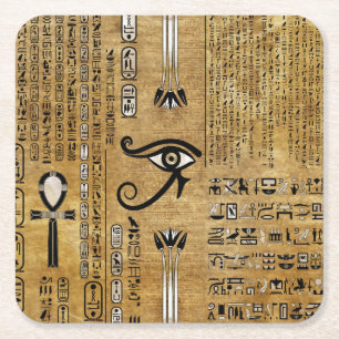 Ägyptisches Auge des Horus - Wadjet-Ornament Rechteckiger Pappuntersetzer