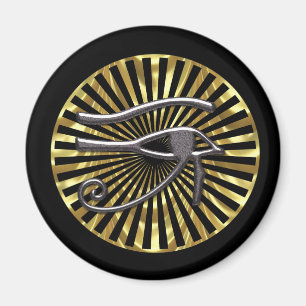 Ägyptisches Auge von Horus Gold und Schwarzem Magnet