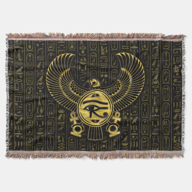 Ägyptisches Auge von Horus - Wadjet Gold und Decke (Vorderseite)