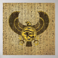 Ägyptisches Auge von Horus - Wadjet Gold und Holz