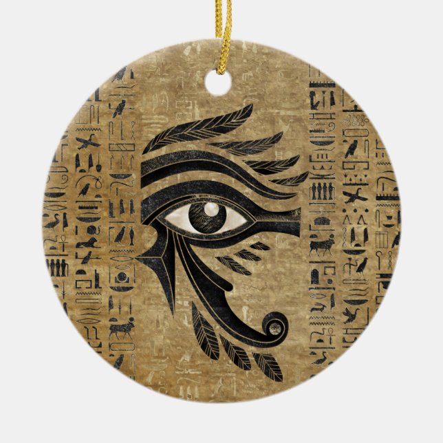 Ägyptisches Auge von Horus - Wadjet Keramik Ornament (Vorne)