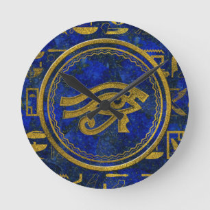 Ägyptisches Auge von Horus - Wadjet Lapislazuli Runde Wanduhr
