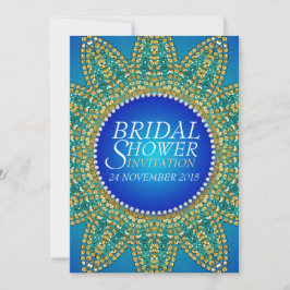 Ägyptisches Blue Aquamarin Gold Star Brautparty Einladung