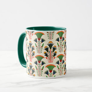 Ägyptisches Blumenmuster, buntes Design Tasse