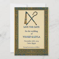 Ägyptisches Crook & Flail Gold Save the Date