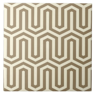 Ägyptisches Deco-Motiv - taupe und creme Fliese