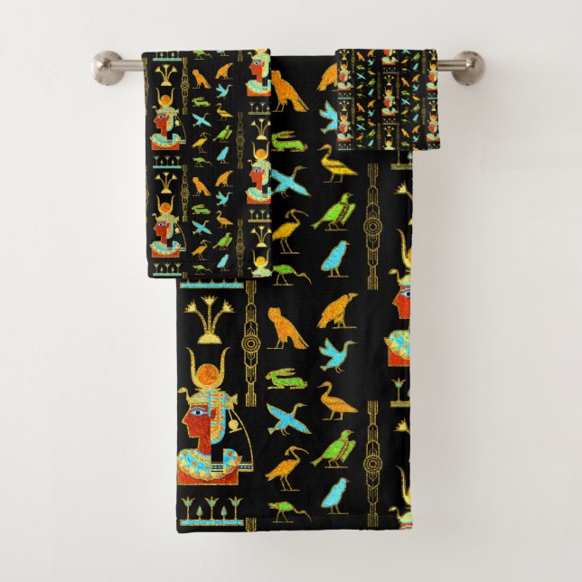 Ägyptisches dekoratives Muster Badhandtuch Set (Insitu)