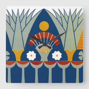 Ägyptisches Design #7 in Emporio Moffa Quadratische Wanduhr