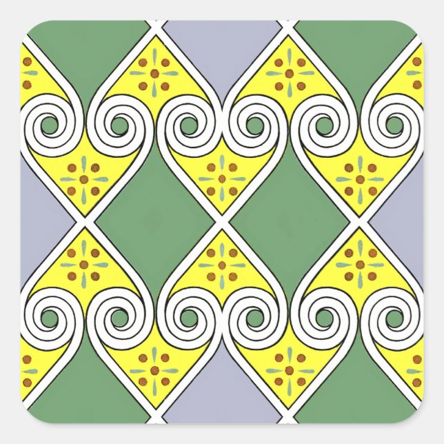 Ägyptisches Design #9 in Emporio Moffa Quadratischer Aufkleber (Vorderseite)