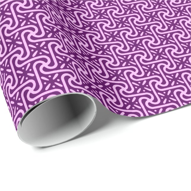 Ägyptisches Fliesenmuster, Amethyst und Orchidee Geschenkpapier (Rolleneckpunkt)