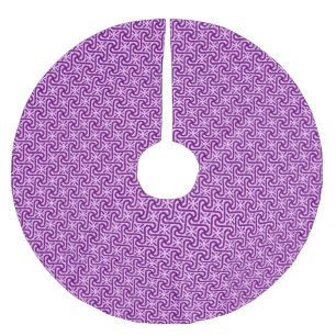Ägyptisches Fliesenmuster, Amethyst und Orchidee Polyester Weihnachtsbaumdecke