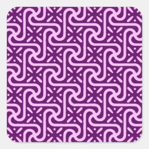 Ägyptisches Fliesenmuster, Amethyst und Orchidee Quadratischer Aufkleber