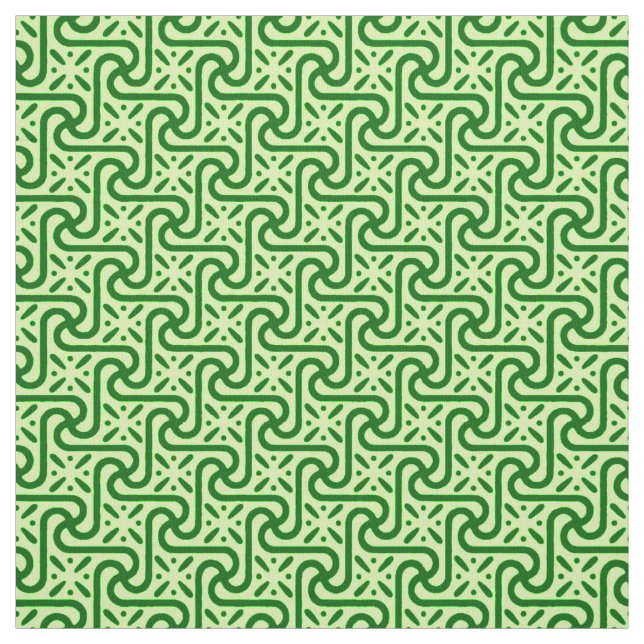Ägyptisches Fliesenmuster, smaragdgrün und kalk-gr Stoff (Muster)