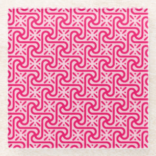 Ägyptisches Fliesenmuster, tief und leicht rosa Glasuntersetzer