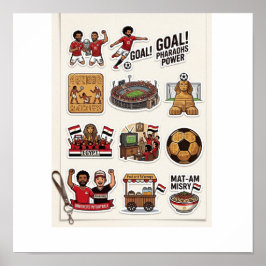 Ägyptisches Fußball-Spieltag-Sticker-Pack - Pharao Poster