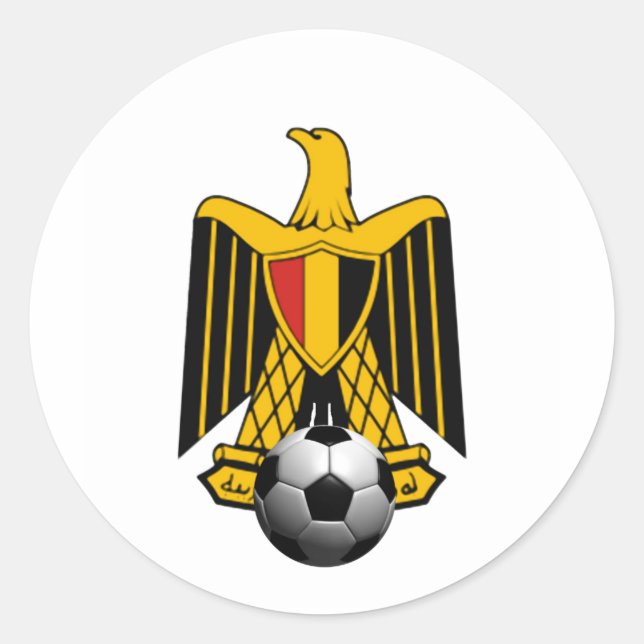 Ägyptisches FußballEmblem Eagle Runder Aufkleber (Vorderseite)
