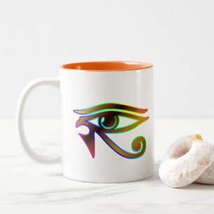 Ägyptisches geistiges Auge des Horus Zweifarbige Tasse