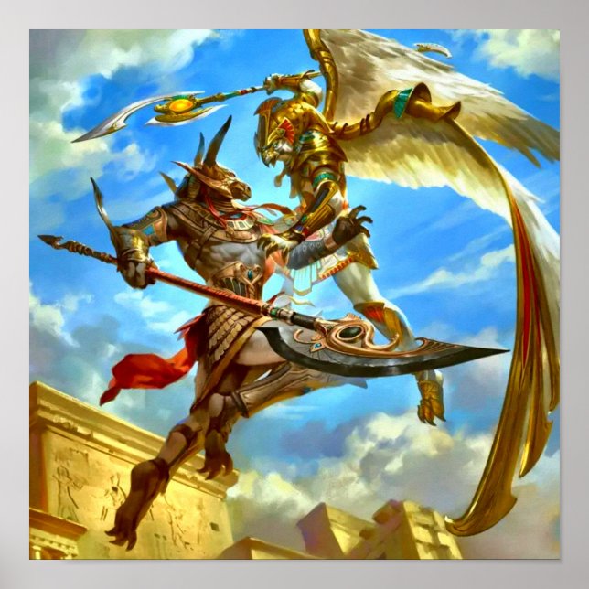 Ägyptisches Göttplakat Poster (Vorne)