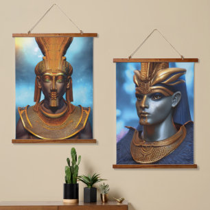 Ägyptisches Hängeband Wandteppich Mit Holzrahmen