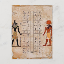 Ägyptisches Hieroglyphen-Alphabet-Diagramm Antikes Postkarte