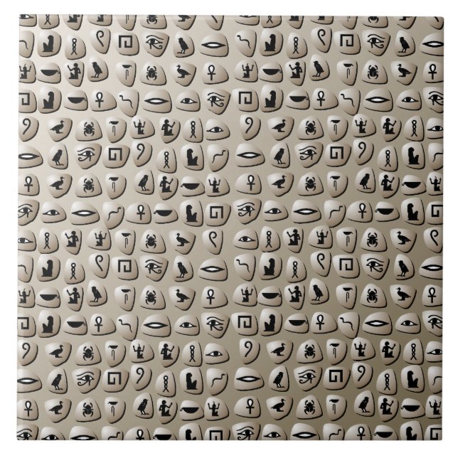 Ägyptisches Hieroglyphen-Stein-Muster Fliese (Vorderseite)