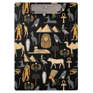 Ägyptisches Hieroglyphen-Symbol-Muster Hintergrund Klemmbrett