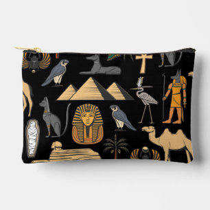 Ägyptisches Hieroglyphen-Symbol Muster Hintergrund Zubehörtasche