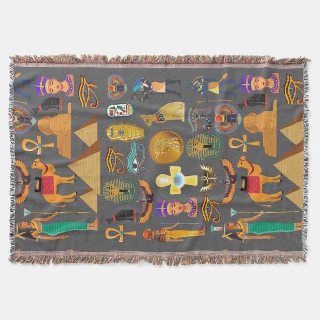 Ägyptisches Hieroglyphensymbol Muster Pharao      Decke (Vorderseite)