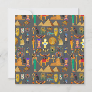 Ägyptisches Hieroglyphensymbol Muster Pharao Einladung