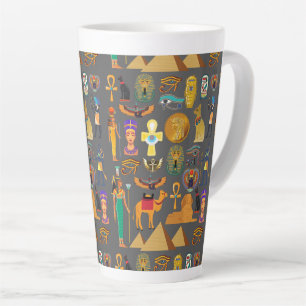 Ägyptisches Hieroglyphensymbol Muster Pharao Milchtasse