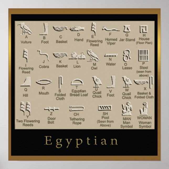 Ägyptisches Hieroglyphics-Poster Poster (Vorne)
