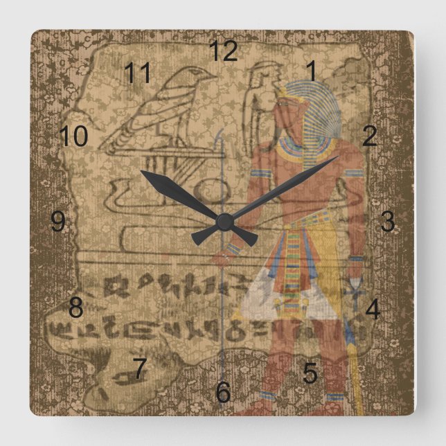 Ägyptisches hieroglyphisches quadratische wanduhr (Vorderseite)