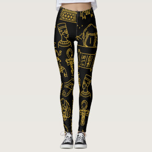 Ägyptisches Hieroglyphisches Symbol-Muster Leggings