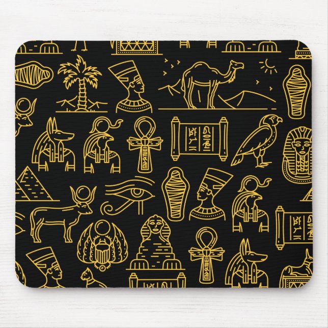 Ägyptisches Hieroglyphisches Symbol-Muster Mousepad (Vorne)