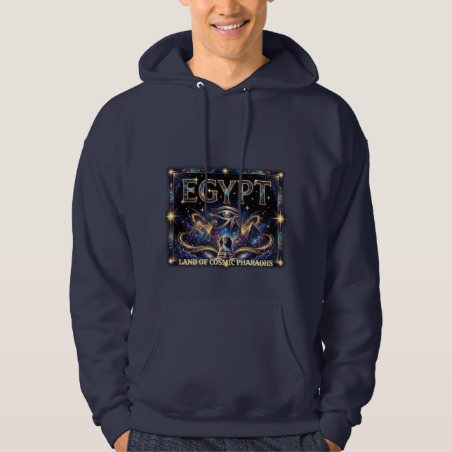 Ägyptisches Horusauge Kosmische Pyramiden Kunst Hoodie (Vorderseite)