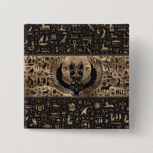 Ägyptisches Katzen-Goddess-Bastet Button (Vorderseite)
