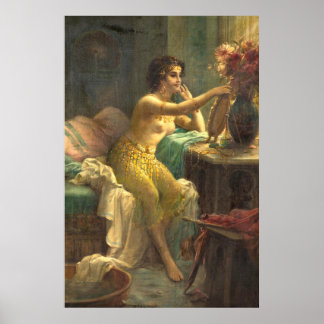 Ägyptisches Mädchen an einem Dressing von Hans Zat Poster