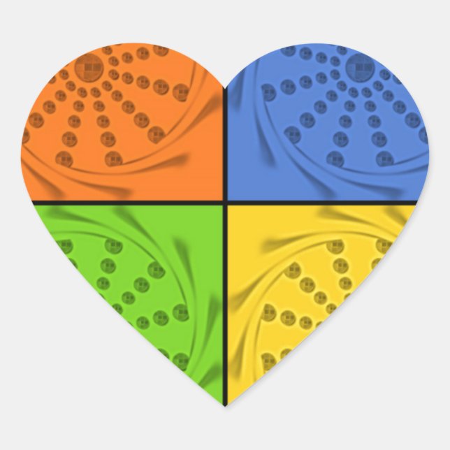 ägyptisches Nahtloses Set Herz-Aufkleber (Vorderseite)