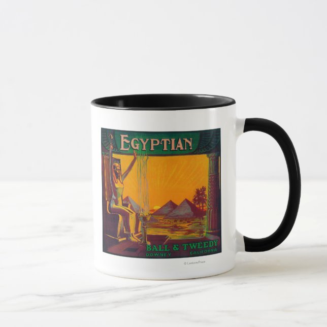 Ägyptisches Orange LabelDowney, CA Tasse (Rechts)